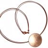 GEMSHINE Damenhalskette in hochwertiger Mattverarbeitung, 925 Silber rose vergoldet. Runder Designer Anhänger mit Kette. Made in Madrid / Spanien. Im eleganten Schmucketui mit Geschenkverpackung