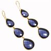 Gemshine - Damen - Ohrringe - 925 Silber - Vergoldet - Iolith - Blau - CANDY - Tropfen - 9 cm – Bild 4