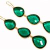 Gemshine - Damen - Ohrringe - 925 Silber - Vergoldet - Turmalin Quarz - Grün - CANDY - Tropfen - 9 cm – Bild 4