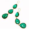 Gemshine - Damen - Ohrringe - 925 Silber - Vergoldet - Turmalin Quarz - Grün - CANDY - Tropfen - 9 cm – Bild 3