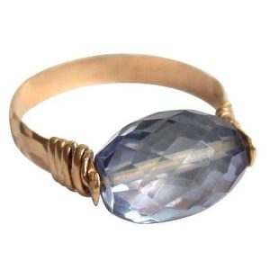 Gemshine - Damen - Ring - Spannring - Vergoldet - Amethyst - Blau, Ringgröße:59 (18.8)