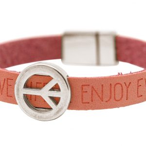 Gemshine - Damen - Armband - Frieden - Peace - WISHES - Rosa - Pink - Magnetverschluss