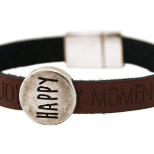 Gemshine - Damen - Armband - Happy - WISHES - Braun - Dunkel - Magnetverschluss
