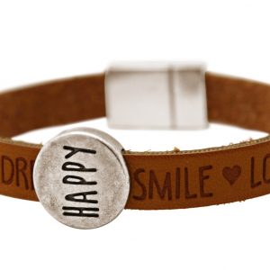 Gemshine - Damen - Armband - Happy - WISHES - Braun - Magnetverschluss