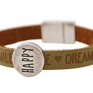 Gemshine - Damen - Armband - Happy - WISHES - Braun - Sand - Magnetverschluss