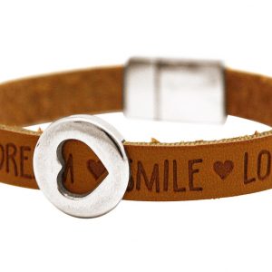 Gemshine - Damen - Armband - Herz - Liebe - WISHES - Braun - Magnetverschluss
