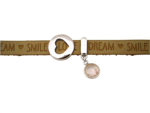 Gemshine - Damen - Armband - Herz - Liebe - WISHES - Rosenquarz - Braun Sand - Magnetverschluss – Bild 3