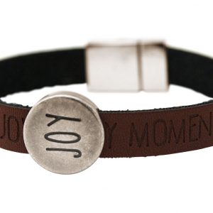 Gemshine - Damen - Armband - Joy - Happy - WISHES - Braun - Dunkel - Magnetverschluss