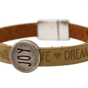 Gemshine - Damen - Armband - Joy - Happy - WISHES - Braun - Sand - Magnetverschluss
