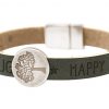Gemshine - Damen - Armband - Lebensbaum - Natur - WISHES - Grau - Anthrazit - Magnetverschluss