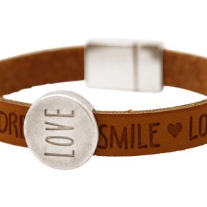 Gemshine - Damen - Armband - Love - Liebe - WISHES - Braun - Magnetverschluss