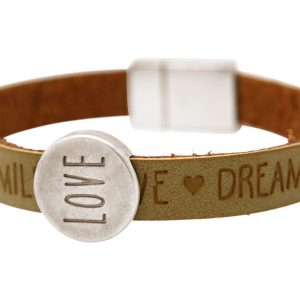 Gemshine - Damen - Armband - Love - Liebe - WISHES - Braun - Sand - Magnetverschluss