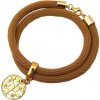 Gemshine - Damen - Armband - Wickelarmband - 925 Silber - Vergoldet - Lebensbaum - Braun