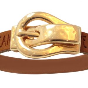Gemshine - Damen - Armband - WISHES - Braun - Gürtel - Schnalle - Magnetverschluss