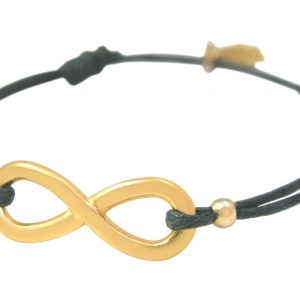 Gemshine - Damen - Armband - WISHES - INFINITY - Gold - Grau