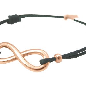 Gemshine - Damen - Armband - WISHES - INFINITY - Rose Gold - Grau