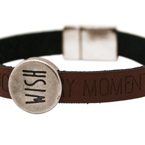 Gemshine - Damen - Armband - Wunsch - WISHES - Braun - Dunkel - Magnetverschluss