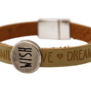 Gemshine - Damen - Armband - Wunsch - WISHES - Braun - Sand - Magnetverschluss