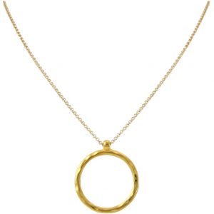 Gemshine - Damen - Halskette - Anhänger - Eternity Kreis - Minimalistisch - Geometrisch - Design - Gold - 45 cm