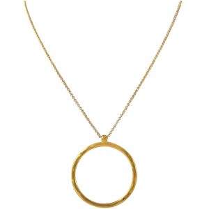 Gemshine - Damen - Halskette - Anhänger - Eternity Kreis - Minimalistisch - Geometrisch - Design - Gold - 80 cm