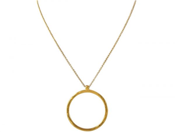 Gemshine - Damen - Halskette - Anhänger - Eternity Kreis - Minimalistisch - Geometrisch - Design - Gold - 80 cm