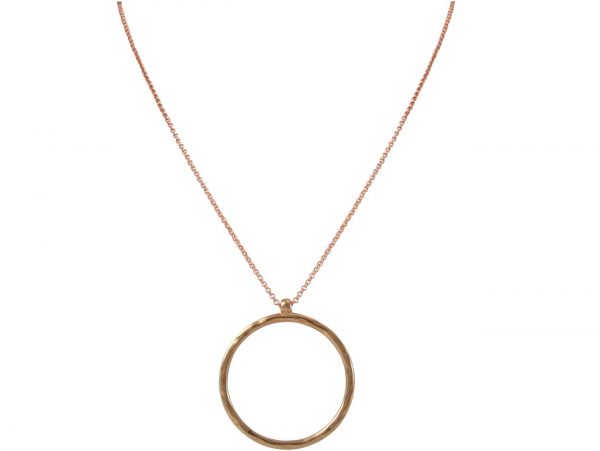 Gemshine - Damen - Halskette - Anhänger - Eternity Kreis - Minimalistisch - Geometrisch - Design - Rose - 80 cm