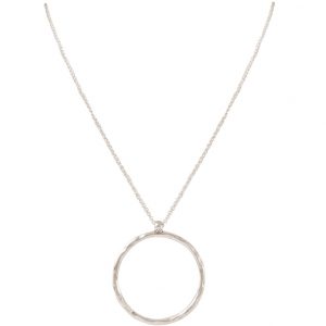 Gemshine - Damen - Halskette - Anhänger - Eternity Kreis - Minimalistisch - Geometrisch - Design - Silber - 80 cm