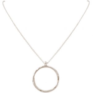 Gemshine - Damen - Halskette - Anhänger - Eternity Kreis -Minimalistisch - Geometrisch - Design - Silber - 45 cm