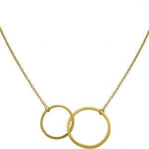 Gemshine - Damen - Halskette - Anhänger - Eternity Kreise - Infinity - Minimalistisch - Geometrisch - Design - Gold - 45 cm