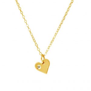 Gemshine - Damen - Herz - Halskette - Anhänger - 925 Silber Vergoldet - Diamant - Brillant - HVS - 10 mm