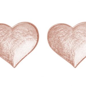 Gemshine - Damen - Herz - Ohrringe - 925 Silber - Rose Vergoldet - Ohrstecker - 1,3 cm