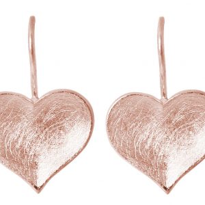 Gemshine - Damen - Herz - Ohrringe - Ohrhänger - 925 Silber - Rose Vergoldet - 2,5 cm