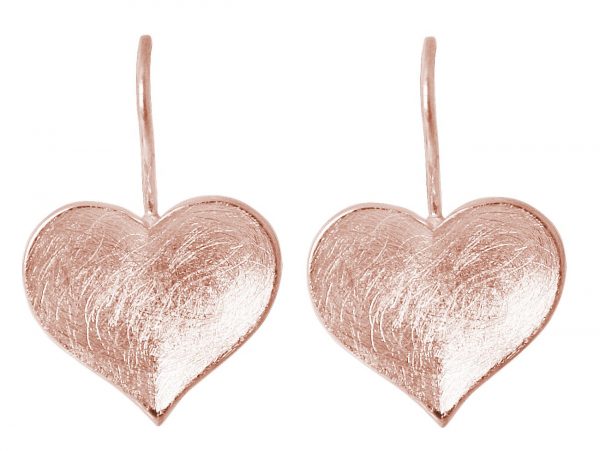Gemshine - Damen - Herz - Ohrringe - Ohrhänger - 925 Silber - Rose Vergoldet - 2,5 cm