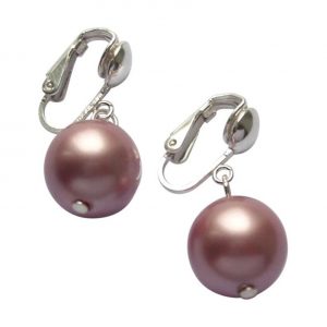 Gemshine - Damen - Ohrclips - Perlen - Tahiti - Rose - 925 Silber - 12 mm