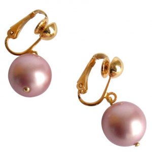 Gemshine - Damen - Ohrclips - Perlen - Tahiti - Rose - Vergoldet - 12 mm
