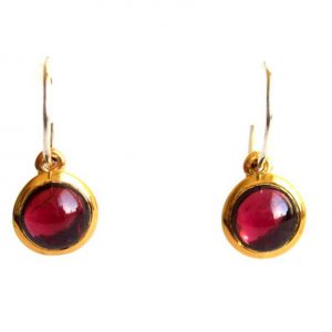 Gemshine - Damen - Ohrringe - 925 Silber - Vergoldet - Granat - Rot - 20mm