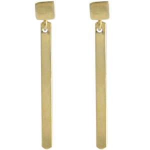 Gemshine - Damen - Ohrringe - Ohrhänger - Filigran - Minimalistisch - Geometrisch - Design - Vergoldet - 4,2 cm