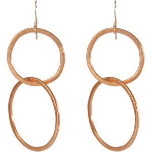 Gemshine - Damen - Ohrringe - Ohrhänger - Rose Vergoldet - Kreise - Minimalistisch - Geometrisch - Design - 5 cm
