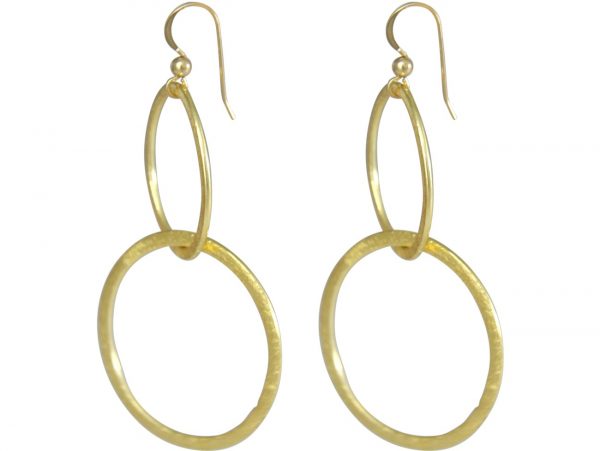 Gemshine - Damen - Ohrringe - Ohrhänger - Vergoldet - Kreise - Minimalistisch - Geometrisch - Design - Scandi - 5 cm – Bild 3