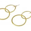 Gemshine - Damen - Ohrringe - Ohrhänger - Vergoldet - Kreise - Minimalistisch - Geometrisch - Design - Scandi - 5 cm – Bild 4