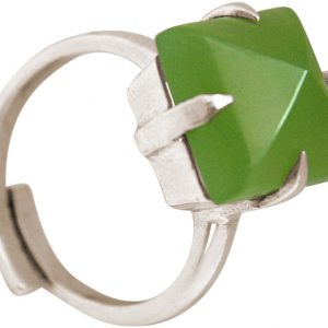 Gemshine - Damen - Ring - 925 Silber - Chalcedon - Meeresgrün - 12mm - Größenverstellbar