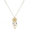 Gemshine - Halskette - Traumfänger - Vergoldet - Feder - Fatima - Hamsa - 75 cm – Bild 3
