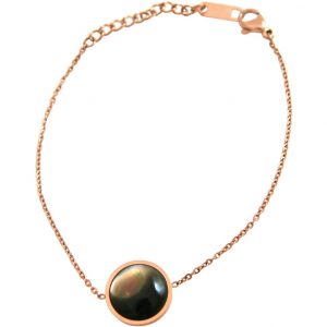 GEMSHINE Damenarmband mit Perlmutt. Längenverstellbare Armkette aus Silber, vergoldet, rose. Hochwertig verarbeitet, im eldlen Etui mit Geschenkverpackung, Metall Farbe:Silber rose vergoldet