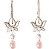 GEMSHINE Damenohrringe aus 925 Silber mit YOGA Mandala Lotusblumen und Rosenquarzen hervorragender Qualität. Made in Madrid / Spanien. Im eleganten Schmucketui mit Geschenkverpackung geliefert