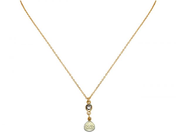 GEMSHINE Halskette mit Rauchquarz und Lemon Quarz. Edelstein Tropfen Anhänger hochwertig vergoldet an 45 cm Kette. Made in München / Deutschland. Im edlen Etui geliefert. Auch als SET mit Ohrringen. – Bild 3