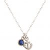 GEMSHINE Maritim Nautics Halskette mit Anker aus 925 Silber, hochwertig vergoldet oder rose im Navy Stil mit blauem Saphir - Made in Madrid, Spanien, Metall Farbe:Silber – Bild 3