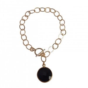 Gemshine - Damen - Armband - Vergoldet - Onyx - Schwarz - CANDY