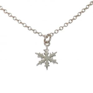 Gemshine - Damen - Halskette - Anhänger - SCHNEEFLOCKE - 925 Silber - 1 cm