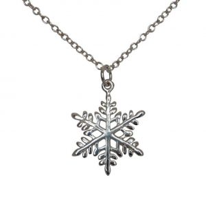 Gemshine - Damen - Halskette - Anhänger - SCHNEEFLOCKE - 925 Silber - 2 cm