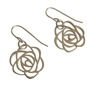 Gemshine - Damen - Ohrringe - 925 Silber - Blume - Rose - Art Deco - 2 cm